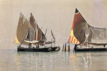 威廉 斯坦利 哈玆爾廷 Italian Boats Venice 威廉 斯坦利 哈玆爾廷 Italian Boats Venice